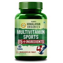 Vlado's Himalayan Organics: Multivitamin Sports with 60 + Vital Nutrients & Performance Blends with Probiotics 60 Tablets