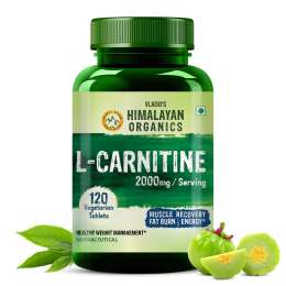 Vlado's Himalayan Organics: L-Carnitine 2000mg/Serve | Supports Muscle Recovery, Fat Burn & Energy | 120 Veg Tablets