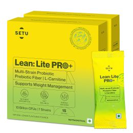 SETU: Lean Lite Pro (15x2) + Weight Management Gut Health Powder | Clinically-Proven HOWARU® Shape Probiotic From USA | Probiotics, Prebiotics + L-Carnitine | For Men & Women (30 Sachet)