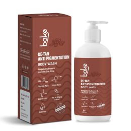 Bake Cosmetics: De-Tan Anti Pigmentation Coffee Body Wash with Kojic Acid, Glycolic Acid, Lactic Acid for Dark Spots, Pigmentation, Tanning & Tan Removal