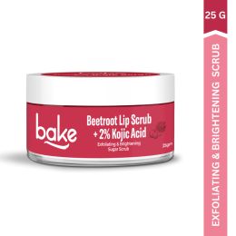 Bake Cosmetics: 2% Kojic Acid Beetroot Lip Scrub for Dark Pigmented Lips with Sugar Granules for Dry & Pink Lips