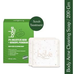 Bake Cosmetics: 2% Salicylic Acid Soap with Niacinamide for Body & Back Acne, Reduces Strawberry Legs & Fades Dark Spots-Pack of 2(100g x 2)