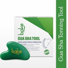 Bake Cosmetics: Jade Gua Sha Face Massage Tool for Glowing Skin, Blood Circulation & Reducing Stress--1pc
