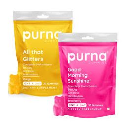 Purna Gummies: Multivitamin Gummies-Strawberry (30 pcs) + Mango (30 pcs)