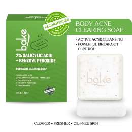 Bake Cosmetics: 2% Salicylic Acid Soap with Niacinamide for Body & Back Acne, Reduces Strawberry Legs & Fades Dark Spots (Pack of 2 - 100g x 2)