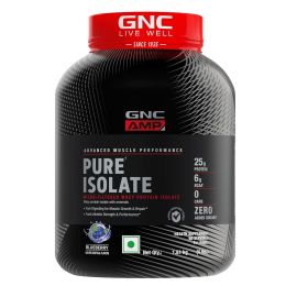 GNC: AMP Pure Isolate Zero Carb | 25g Protein | 6g BCAA | Blueberry | 4 lbs