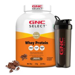 GNC: Select Whey Protein Powder With Free Shaker | 4.4lb | Chocolate