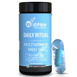 Wishnew Wellness: DAILY RITUAL Multivitamin for Men 18+ | 60 Delayed Release Capsules | Enhanced with Eye Health and Antioxidant Support