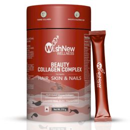 Wishnew Wellness: BEAUTY COLLAGEN COMPLEX | 21 Servings | Healthy Hair, Skin & Nails | Chocolate Flavor