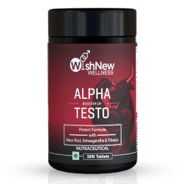Wishnew Wellness: ALPHA BOOSTER OF TESTO | 30 Vegetarian Tablets | Supports Testosterone Levels and Vitality