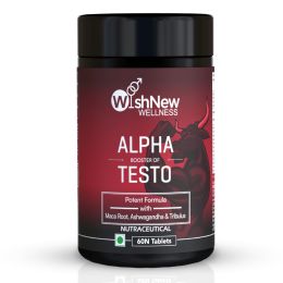 Wishnew Wellness: ALPHA BOOSTER OF TESTO | 60 Vegetarian Tablets | Supports Testosterone Levels and Male Vitality