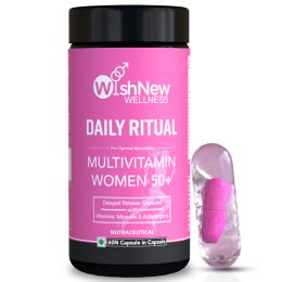 Wishnew Wellness: DAILY RITUAL Women 50+ Multivitamin | Delayed Release Oil Fill Capsules for Optimal Absorption | Supports Menopause, Hormonal Balance, Skin & Joint Health - 60 Vegetarian Capsules