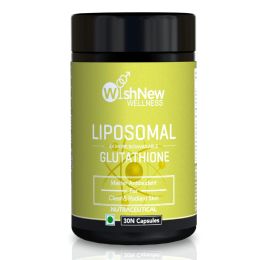 Wishnew Wellness: LIPOSOMAL GLUTATHIONE | 30 Veg Capsules | 4x More Bioavailable for Enhanced Antioxidant Support
