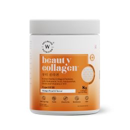 Wellbeing Nutrition: Beauty Korean Marine Collagen Peptides - Mango Peach Flavor | 250 gm