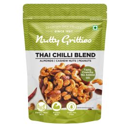Nutty Gritties: Thai Chilli Blend Trail Mix - Almonds, Cashews and Peanuts, Dry Roasted, Non Fried, Zero Oil - 200g
