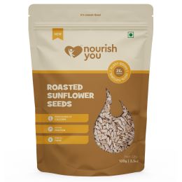 Nourish You: Organic Roasted Sunflower Seeds - Rich in Protein , Healthy Snacks , Gluten free -Pack of 2 X 100g each