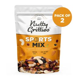 Nutty Gritties: Sports Mix - Roasted Almonds, Cashews, Pistachios, Dried Blueberries, Cranberries and Raisins - 350g (Family Pack of 2 )