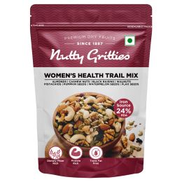 Nutty Gritties: Women's Health Trail Mix, Roasted Almonds, Cashews, Walnuts, Pista and Mixed Seeds - 200g