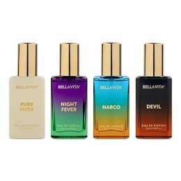 BELLAVITA: Unisex Scents Gift Sets 4x20ml Long Lasting Perfume|Woody & Musk Fragrance