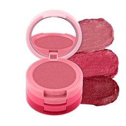 Renee Cosmetics: Glam Stack 3-In-1 Lip & Cheek Tint - Pink 4.5g - 3 Shades in 1, Rich Creamy Natural Seamless Finish, Smooth & Blendable Formula - Travel Friendly, Quick & Easy to Use
