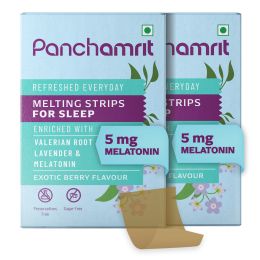 Panchamrit: Melting Strips for Sleep 5mg Melatonin 60 Strips - Non-Addictive, No Added Sugar, Helps in Enhancing Sleep Quality, restful Nights