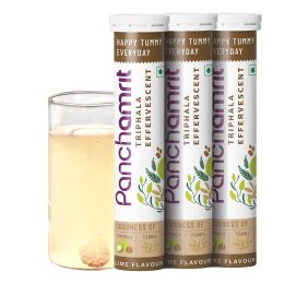 Panchamrit: Triphala Effervescent  Relieves Constipation, Improves Digestive Health Triphala &Saunf along with Prebiotics 20 Tablets (Pack Of 3)
