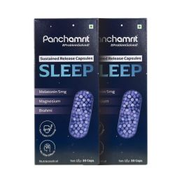 Panchamrit: Sustained Release Capsule For Sleep with 5mg Melatonin, 30mg Valerian Root ,Deep, Relaxing, Undisturbed Sleep ,Non-Habit Forming 2*30 Caps