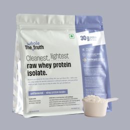 The Whole Truth: Whey Protein Isolate Unflavoured 1 kg (2.2 lbs)  30g Protein per scoop  7.7g BCAA  100% Authentic Whey & No Adulteration  Improved Strength, Faster Recovery & Muscle Building