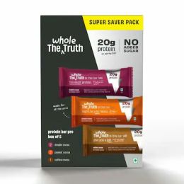 The Whole Truth: High Protein All in One 20g Protein Bar - Pack of 5 x 67g each - No Added Sugar - No Preservatives - No Artificial Flavours - All Natural