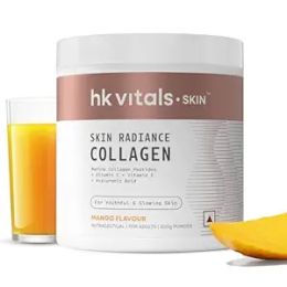 HK Vitals: Skin Radiance Collagen Powder, Marine Collagen (Mango, 200 g), Collagen Supplements for Women & Men with Biotin, Vitamin C, E, Sodium Hyaluronate, for Healthy Skin, Hair & Nails