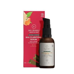 Juicy Chemistry: BHA Serum, 30 ml, for Face Acne Control & Pitted Scars, Certified Natural Clarifying Face Serum with Willow Bark & Turmeric, Exfoliates & Improves Skin Texture