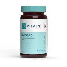 HK Vitals: Omega 3, 1000 mg Fish Oil with 180 mg EPA & 120 mg DHA, for Brain, Heart, Eyes & Joints Health, 90 Fish Oil Capsules
