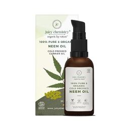Juicy Chemistry: Neem Oil, 30 ml | Pure, Cold-pressed & Organic Carrier Neem Oil for Dandruff, Irritated & Itchy Scalp | Ecocert Certified Organic for Men & Women | Cruelty-free & 100% Vegan