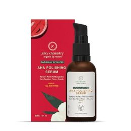 Juicy Chemistry: AHA Polishing Serum, 30 ml | 100% Natural & Gentle Exfoliating Serum for Radiant, Even Looking Skin Tone | Removes Dead Skin Cells & Boosts Hydration for Soft, Supple & Glowing Skin | Beginner Friendly, Cruelty-free & 100% Vegan