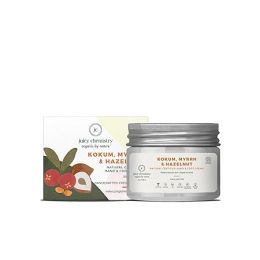 Juicy Chemistry: Kokum, Myrhh & Hazelnut Hand & Foot Cream, 25 g | Organic Hand & Foot Cream for Moisturising Dry Skin & Repairing Cracked Heels | Ecocert Certified Organic for Men & Women | Cruelty-free & 100% Veg