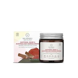 Juicy Chemistry: Saffron, Rose & Sandalwood Face Scrub, 75 g | Organic Powder Face Scrub for Gentle Exfoliation & Skin Brightening | Ecocert Certified Organic for Men & Women | Cruelty-free & 100% Vegan
