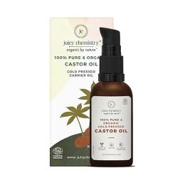 Juicy Chemistry: Castor Oil,30 Ml|100% Pure,Virgin,Cold Pressed&Certified Organic Carrier Oil|Boost Hair Growth For Thicker,Fuller&Stronger Hair|100% Natural For Eyebrows&Eyelashes Growth