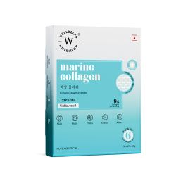 Wellbeing Nutrition: Pure Korean Marine Collagen Supplements for Women & Men | Clinically Proven Type 1 & 3 Hydrolyzed Peptides | For Anti-Aging, Radiant Skin & Hair Growth | Unflavored - 6 Sachets