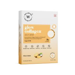 Wellbeing Nutrition: Glow Korean Marine Collagen | Clinically Proven Type 1 & 3 Peptides, SkinAX, Glutathione, Resveratrol | Skin Brightening, Anti-Aging, Anti-Pigmentation | Pinacolada - 6 Sachets