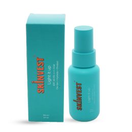 Skinvest: Light it up Sunscreen body spray - SPF 40 PA ++++ 100ml | with Kumkumadi Tailam | De-tans & Hydrates | Brightens Skin Tone | Removes Pigmentation | For All Skin Types | No white cast | No alcohol | Dermatologist Tested