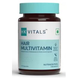 HK Vitals: Hair Multivitamin with DHT Blockers, Omega & Biotin, Supports Keratin Synthesis & Helps Reduce Hair Fall, 30 Multivitamin Capsules