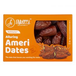 Flyberry Gourmet: Ameri Dates (Khajoor/Khajur) 800g (Pack of 2, 400g Each) | 100% Natural | Rich in Calcium, Iron and Potassium | Instant Energy