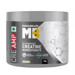 Muscle Blaze: Creatine Monohydrate CreAMP with CreAbsorb, Trustified Certified (100 g, Unflavoured, 32 Servings)