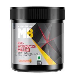 Muscle Blaze: Pre Workout 200 Xtreme, 200mg Caffeine, 200mg Theanine, 2000mg Beta Alanine, 3000mg Citrulline (Fruit Punch, 100 g, 15 Servings)