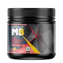 Muscle Blaze: Pre Workout Ripped, 4000 mg Citrulline & L-Arginine, 500 mg L-Carnitine, 500 mg Garcinia Extract (Fruit Splash, 250 g, 27 Servings)