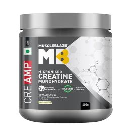 Muscle Blaze: Creatine Monohydrate CreAMP with CreAbsorb, Trustified Certified (400 g, Unflavoured, 129 Servings)