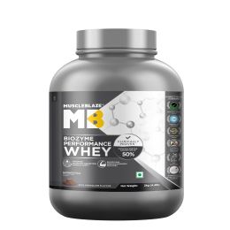 Muscle Blaze: Biozyme Performance Whey Protein | Clinically Tested 50% Higher Protein Absorption | Informed Choice UK, Labdoor USA Certified & US Patent Filed EAF® (Rich Chocolate, 2 kg / 4.4 lb)