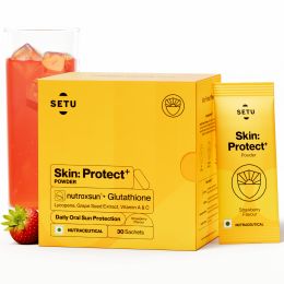 SETU: Skin Protect - First Drinkable Sunshield with Plant Based NutroxSun® & Glutathione for Advanced Sun Protection (30 Sachets, Strawberry)