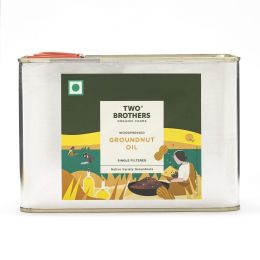 Two Brothers Organic Farms: Groundnut Oil 2 Litres Tin Can