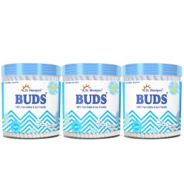 Dr. Morepen: Pure Cotton & Eco-Friendly Earbuds - 100 Cotton Buds pack of 3